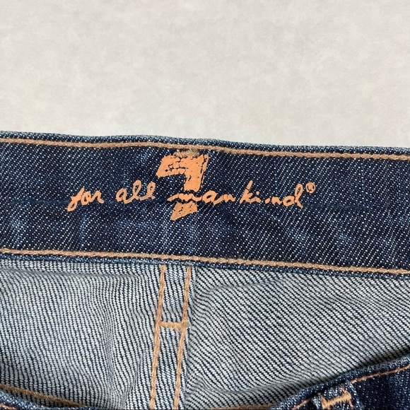 7 for all Mankind Slim Fit Jeans‎ Women's Size 26 Raw Hem Dark Wash Mid Rise - Picture 6 of 7